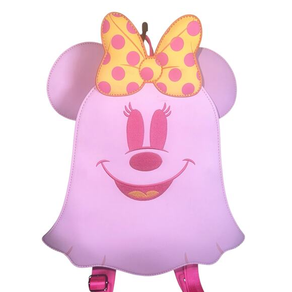 Loungefly Disney Ghost Minnie Mouse Pastel Glow Mini Backpack pink - Picture 1 of 8
